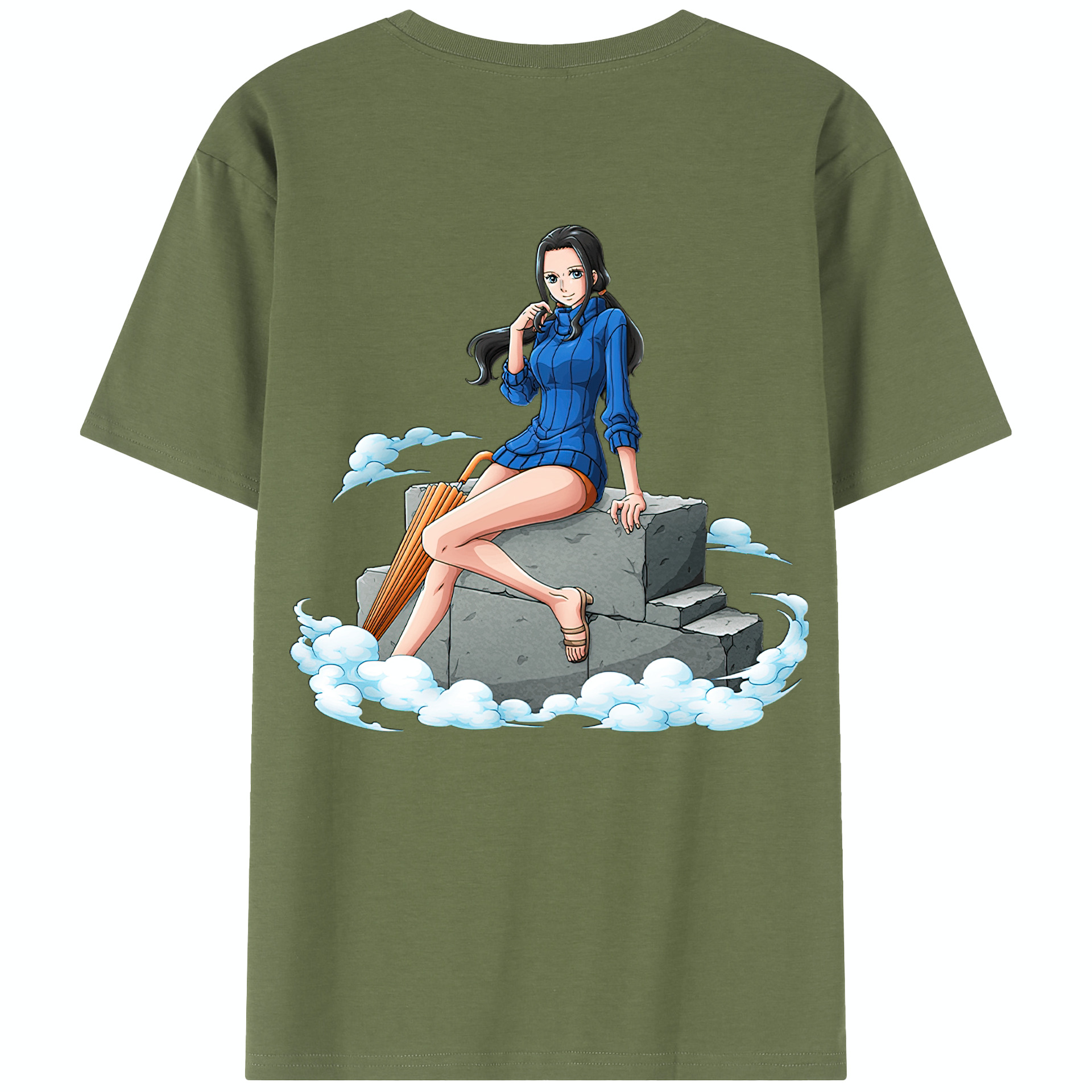 ワンピース ニコ・ロビン ONE PIECE Nico Robin 綿100％半袖Tシャツ（背面プリント）
